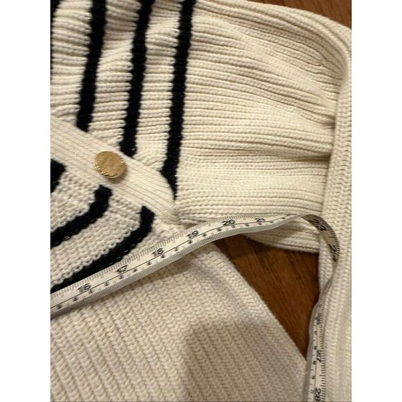 H&M preppy mariner striped bottom sweater chunky knit M - Picture 9 of 10